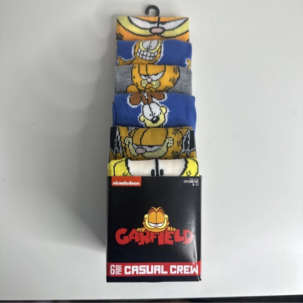 Nickelodeon Garfield Yellow and Red Crew Socks